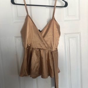 Pretty little thing gold satin blouse cami